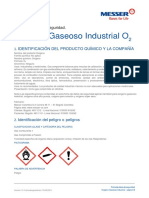 Fichas de Datos de Seguridad Oxigeno Gaseoso Industrial