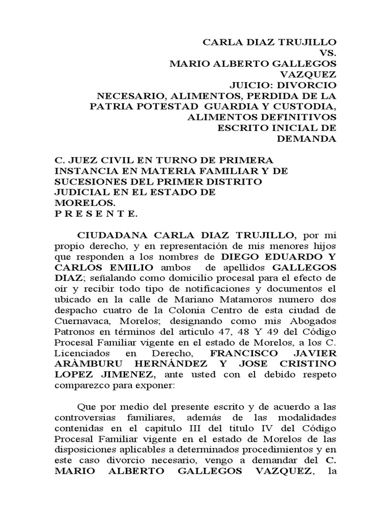 Demanda de Alimentos PDF Pensión alimenticia Demanda judicial