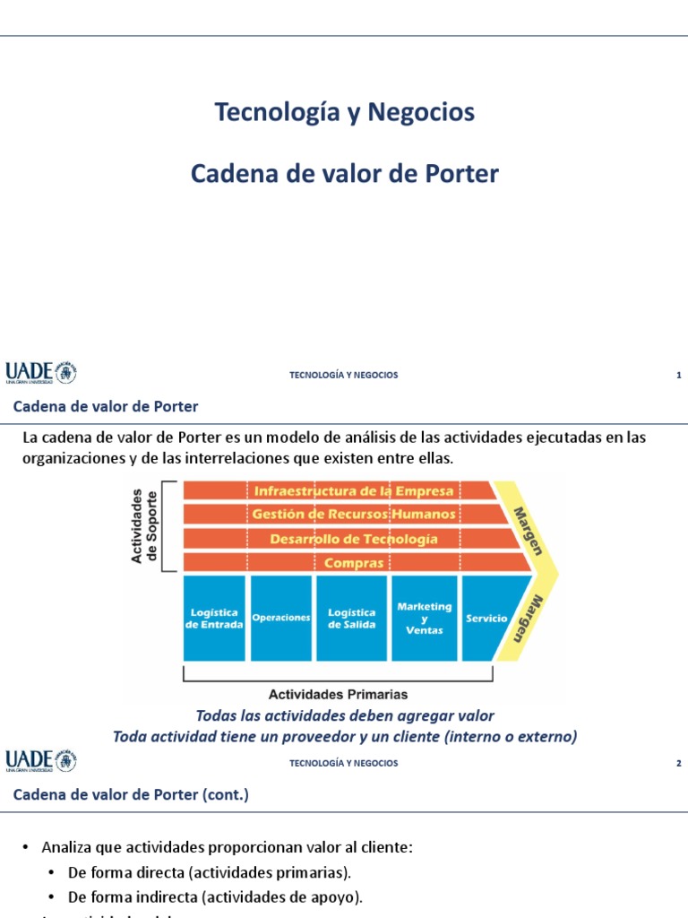 Cadena de Valor de Porter en Negocios | PDF | Cadena de valor ...