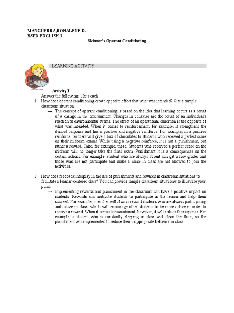 Skinner's Operant conditioning PDF