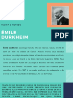 Émile Durkheim. Teoria e Método