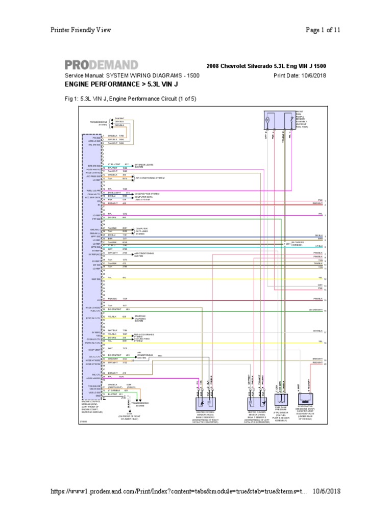 Fuel System Wiring Schematic For 2007-2008 Chevrolet Silverado | PDF