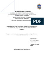 Proyecto. Carlos Medina La Gobernabildad Como Estrategia para El Fortalecimiento de La Gestión Del Talento Humano.