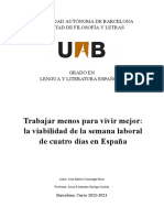 Trabajar Menos para Vivir Mejor: La Viabilidad de La Semana Laboral de Cuatro Días en España (Párrafo Inicial)