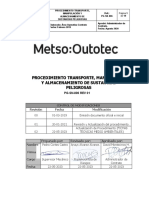 PG-SN-011 Transporte, Manipulación y Almacenamiento de Sustancias Peligrosas