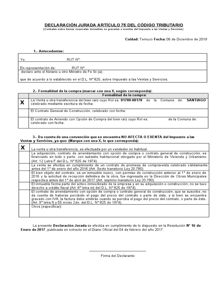 Declaracion Jurada | PDF | Impuesto al valor agregado | Impuestos