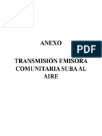 Anexo Transmisión Emisora Comunitaria Suba Al Aire