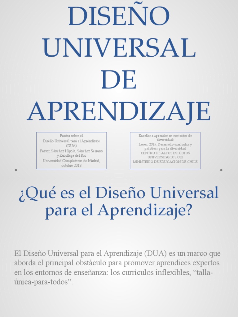 Diseño Universal de Aprendizaje: Guía DUA | PDF | Plan de estudios ...