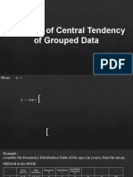 Measures of Central Tendency of Grouped Data