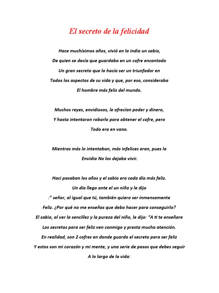 El Secreto de la Felicidad Revelado | PDF