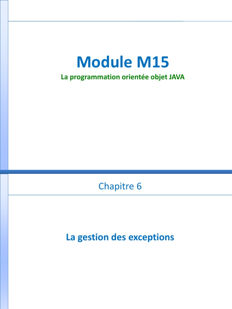 Chapitre6 - Les Exceptions | PDF | Programme informatique | Programmation
