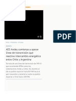 AES Andes Comienza A Operar Línea de Transmisión Que Reactiva Intercambio Energético Entre Chile y Argentina - Diario Financiero