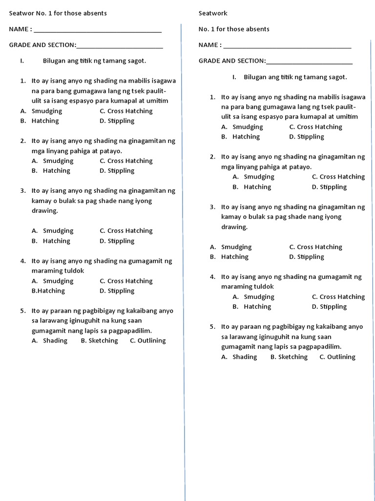 Quiz No1 For Absent | PDF
