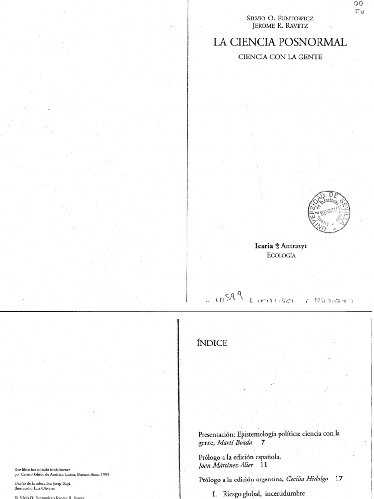 4b. Funtowicz y Ravetz 2000. Ciencia Posnormal - Cap1 | PDF ...