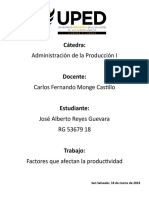 Factores de Afectan La Productividad