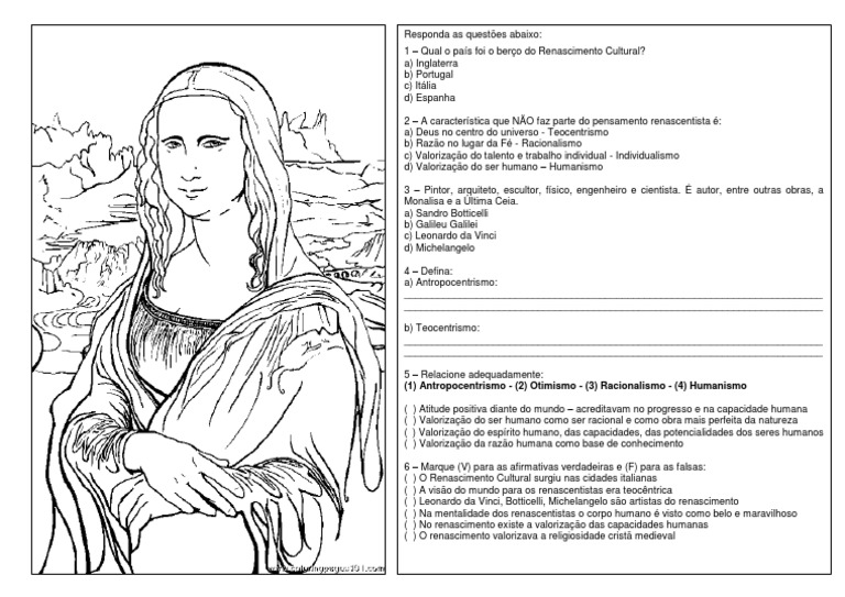 RENASCIMENTO - ATIVIDADE 7 ANO | PDF