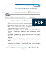 MAPA - Material de Avaliação Prática Da Aprendizagem: Instruções Institucionais para Realização Da Atividade