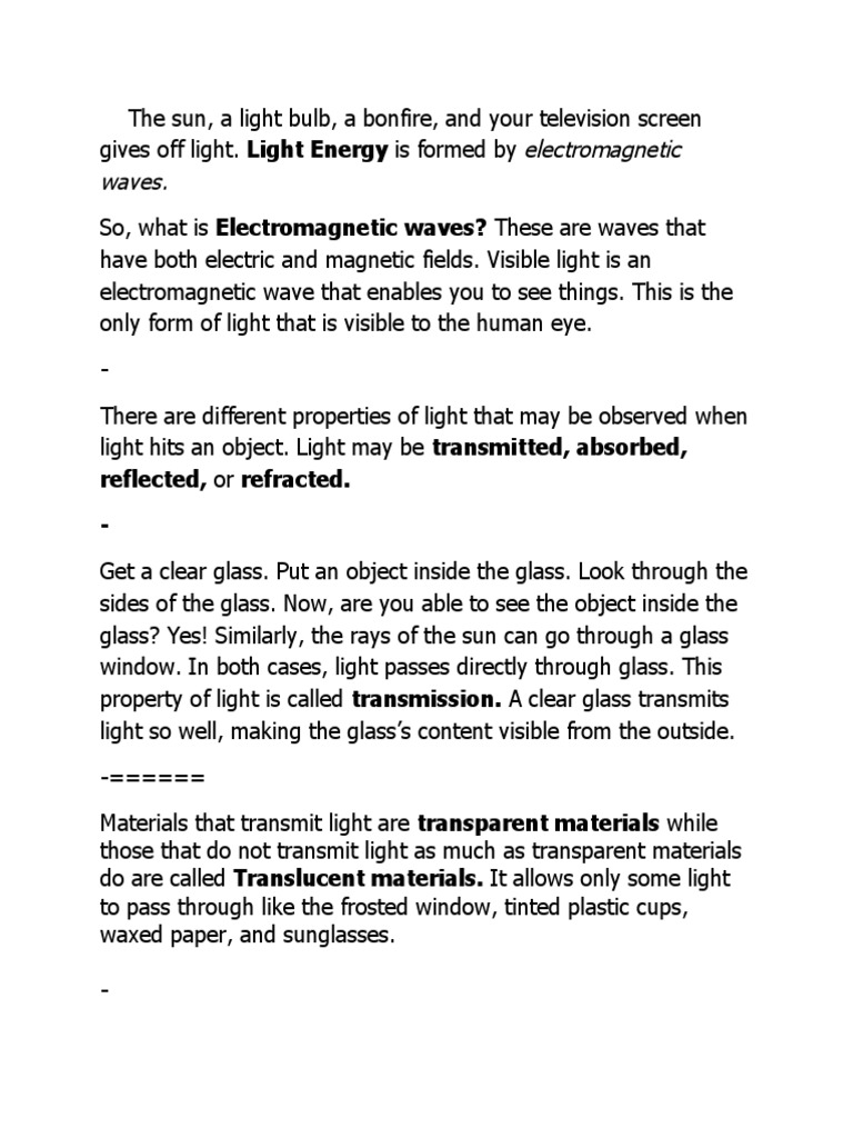 Understanding Light and Sound Properties | PDF | Sound | Light