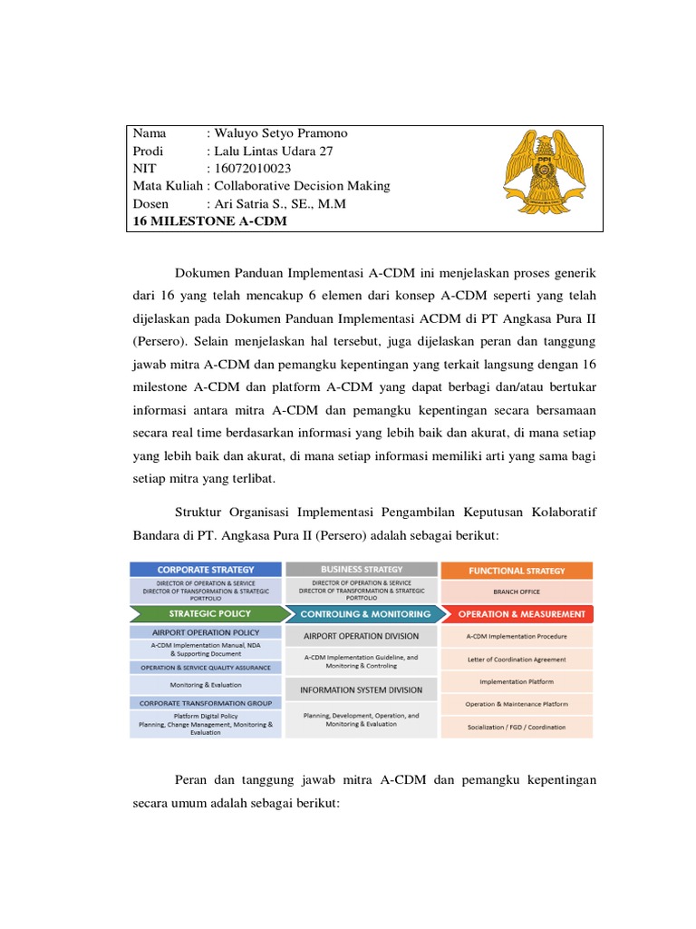 Panduan 16 Milestone A-CDM | PDF