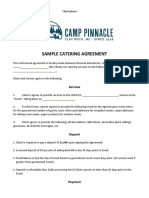 Sample Catering Agreement