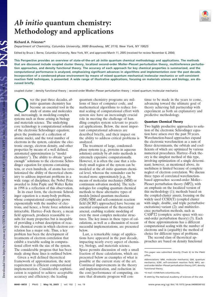 Advances in Ab Initio Quantum Chemistry | PDF | Density Functional ...