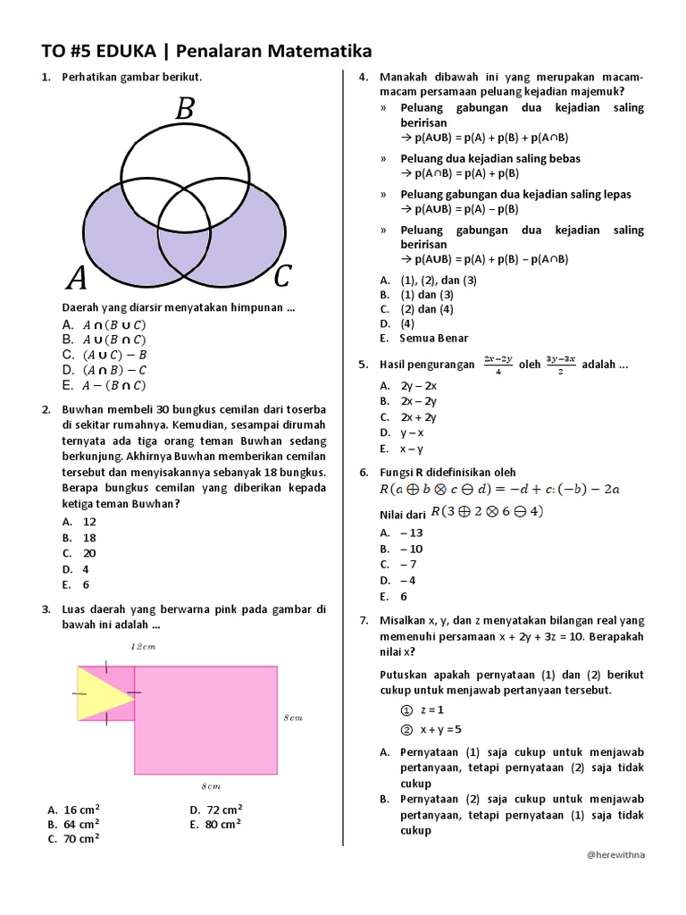 To 5 Eduka Penalaran Matematika Pdf