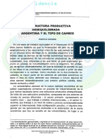 Diamand, Marcelo, La Estructura Productiva Desequilibrada Argentina y El Tipo de Cambio