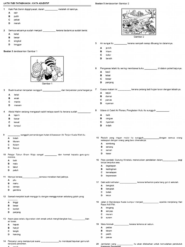 Kata adjektif print pdf