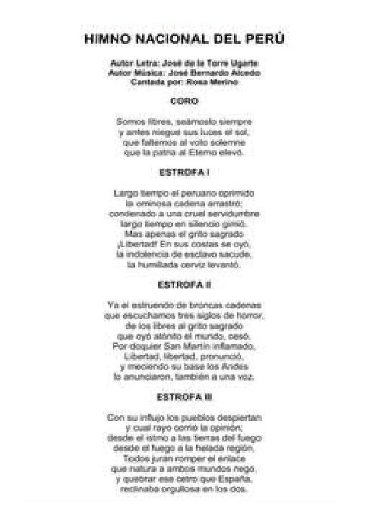 Himno de Lima: Letra y Composición | PDF | Arte | Clásicos
