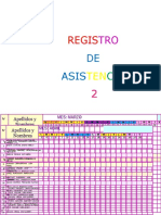 Registro de Asistencia Mes de Marzo A Julio