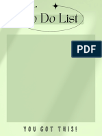 Dark Green and Cream Minimalist To Do List