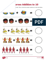 T T 28464 Superheroes Addition Up To 10 Activity Sheet - Ver - 3
