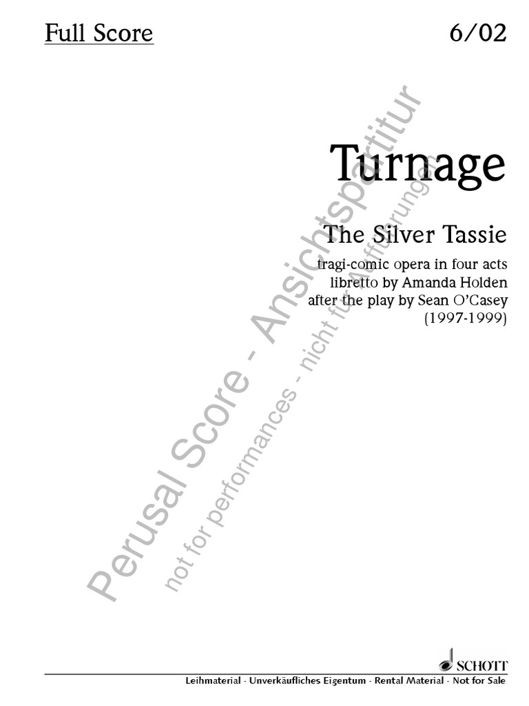 Mark Anthony Turnage - The Silver Tassie OPERA | PDF