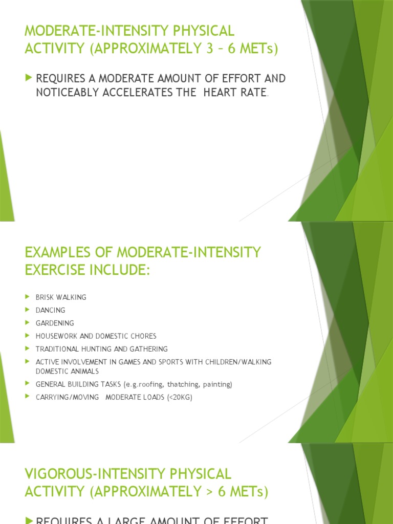 Moderate Intensity Physical Activity Approximately 3 6 | PDF