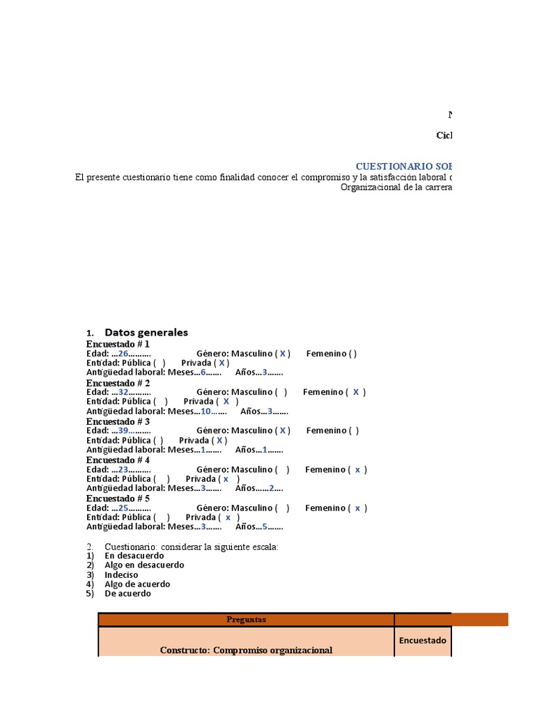 .Encuesta Sobre Compromiso Organizacional y Motivación