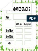 Attendance Monitoring Chart