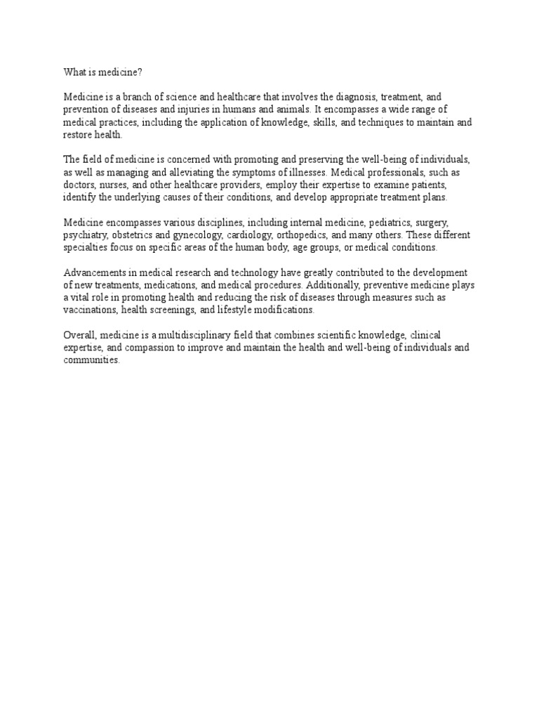 What Is Medicine PDF