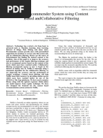 Movie Recommender System Using Content Based AndCollaborative Filtering