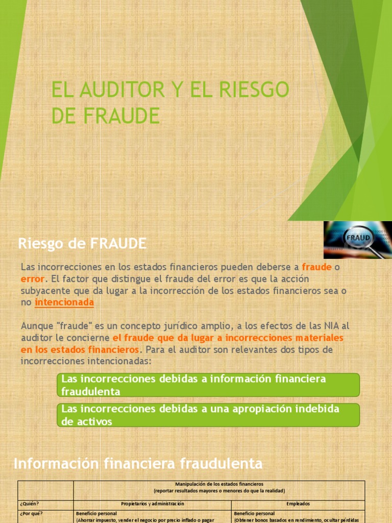 Riesgo de Fraude en Auditoría Financiera | PDF | Estado financiero ...