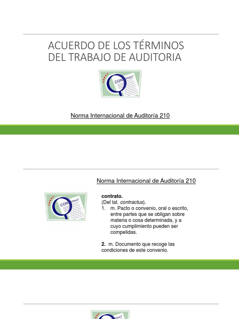 Acuerdo de Términos de Auditoría 210 | PDF | Auditoría | Contralor