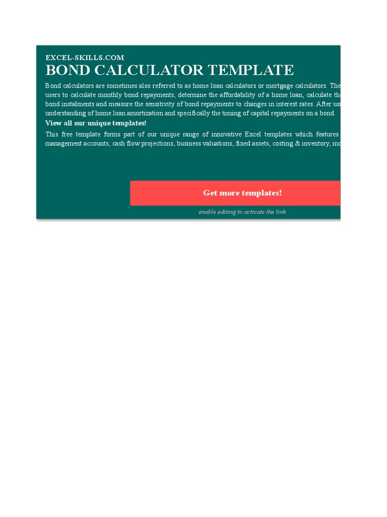 Advanced Bond Calculator Template | PDF | Mortgage Loan | Interest