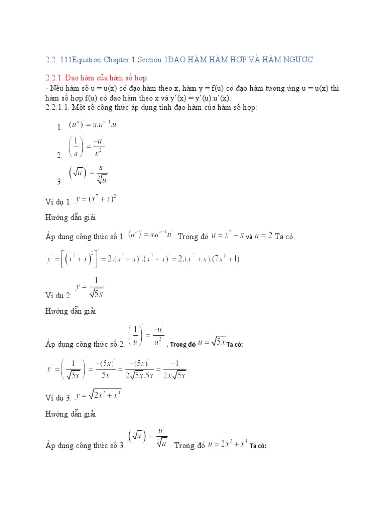 2.2.1. Đạo hàm của hàm số hợp | PDF