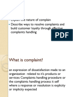 Handling Customer Complaint