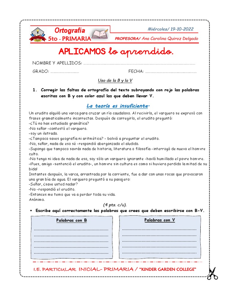 Uso de la B y la V en Ortografía | PDF | Lingüística