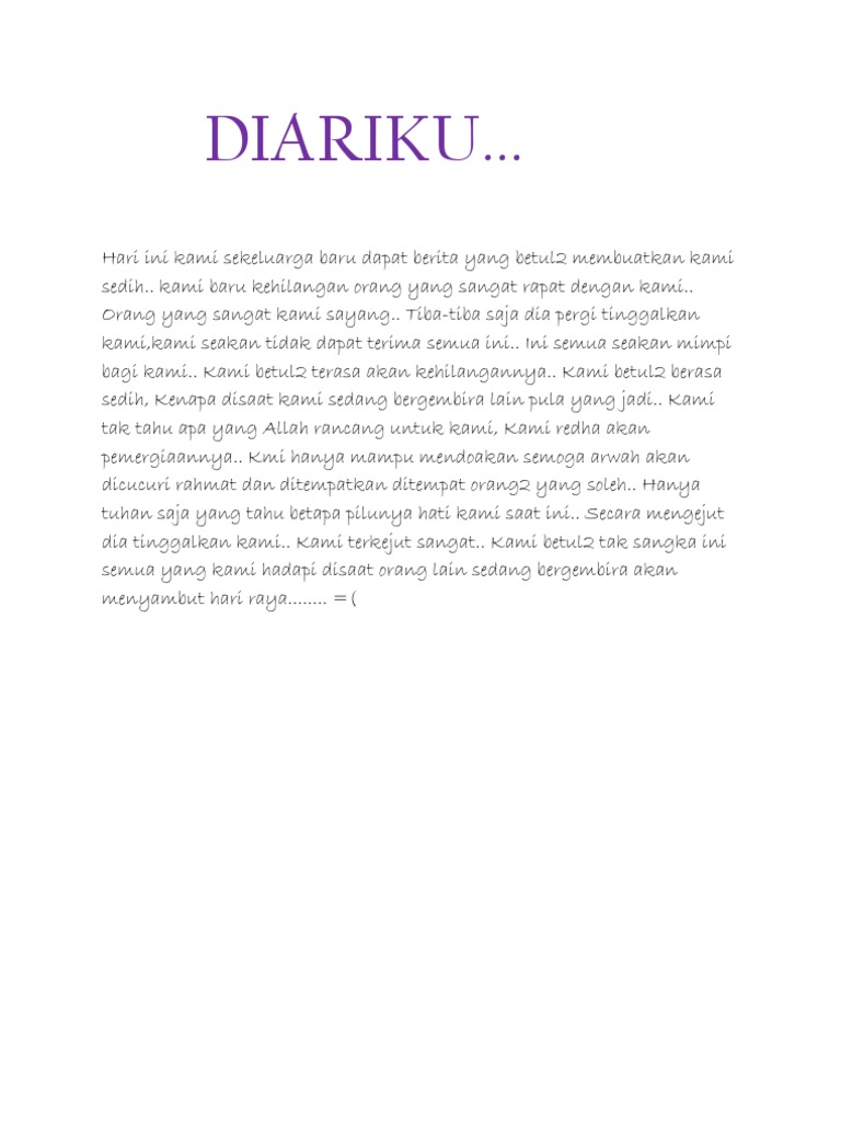 Kehilangan Mendadak di Hari Raya | PDF