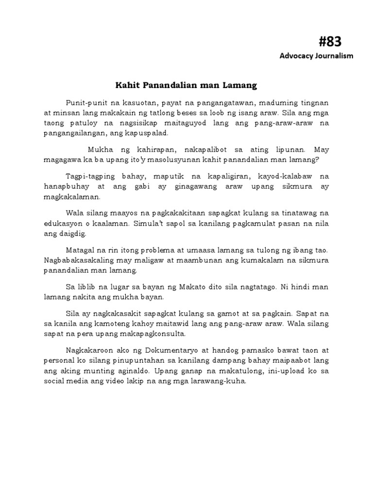 83 Advocacy Journalism Filipino PDF