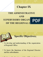 Chapter IX The Administrative and Supervisory Organization of The Regional Office