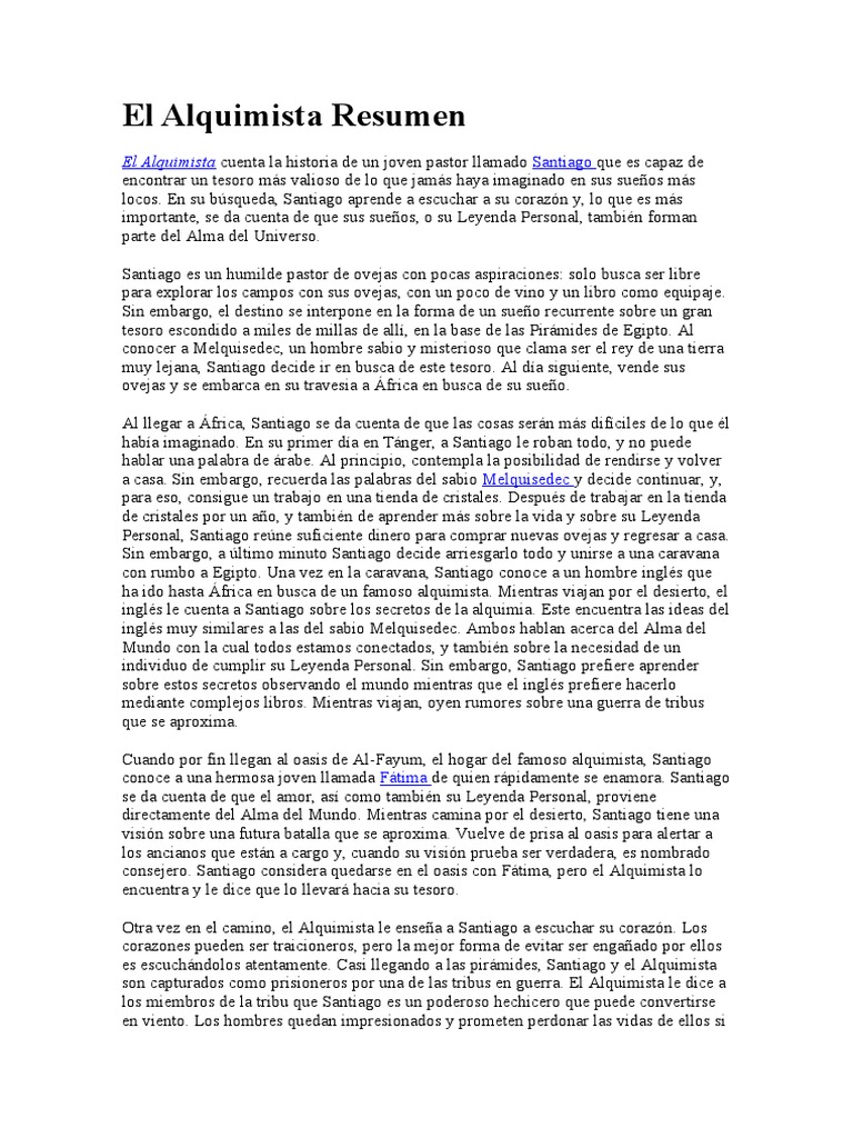El Alquimista Resumen PDF - 1689335443