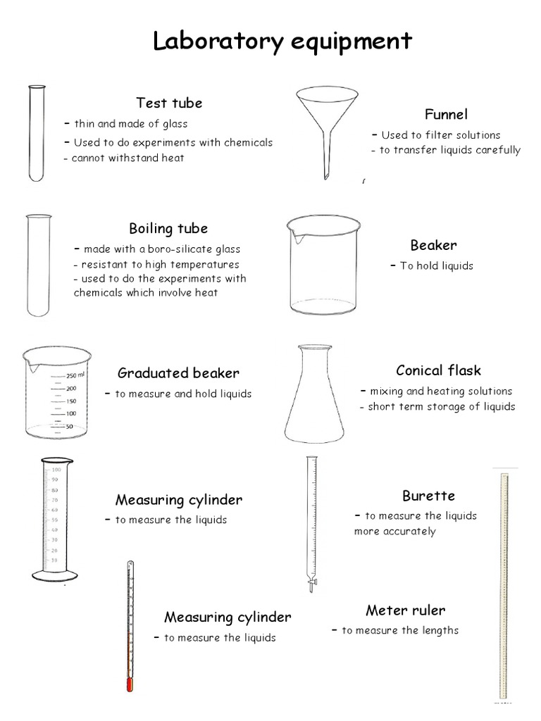 Grade 7 Laboratory Apparatus Guide | PDF | Liquids | Physical Sciences
