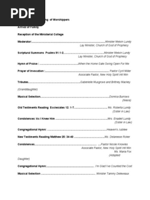 Order of Service